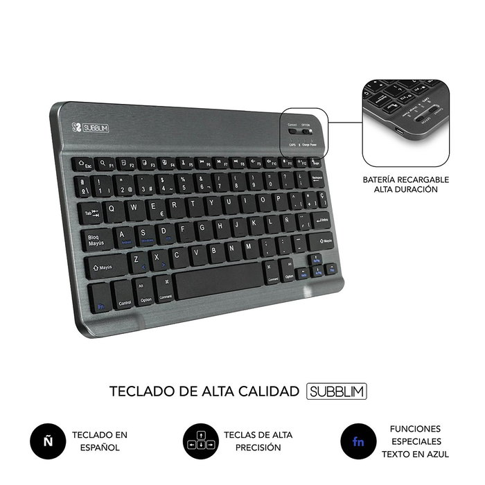 Subblim Keytab Pro Funda con Teclado Bluetooth Gris Subblim Keytab Pro Funda con Teclado Bluetooth Gris